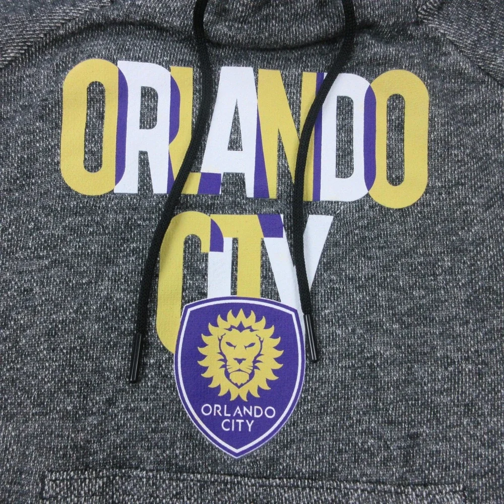 Orlando City SC Hoodie Sweatshirt Womens Small Gray Heathered MLS Soccer Adidas